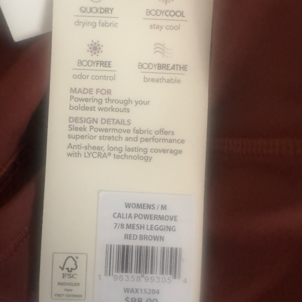New CALIA Women's PowerMove 7/8 mesh leggings size M medium High rise - Picture 4 of 6